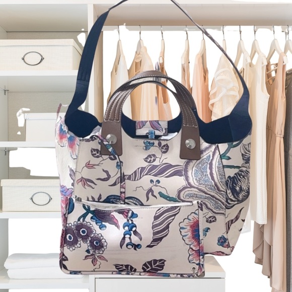 Tory Burch New York Rory Printed Mini Tote - Multi Happy Times W/Pouch - Picture 5 of 15